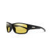 Suncloud Hull polarized sunglasses in matte black frame with low light yellow lenses.