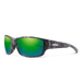 Suncloud Hull polarized sunglasses in matte stonefish frame with green mirror lenses.