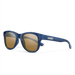 Suncloud Leeway polarized sunglasses in crystal denim blue frame with brown lenses.