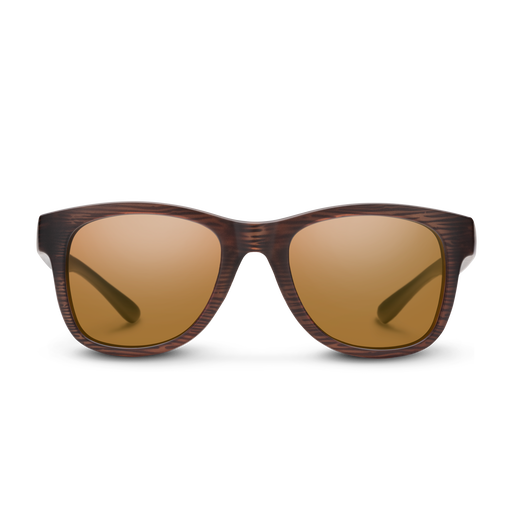 Suncloud Leeway polarized sunglasses in matte burnished brown frame with brown lenses.