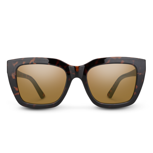 Suncloud Marion polarized sunglasses in tortoise frame with brown lenses.