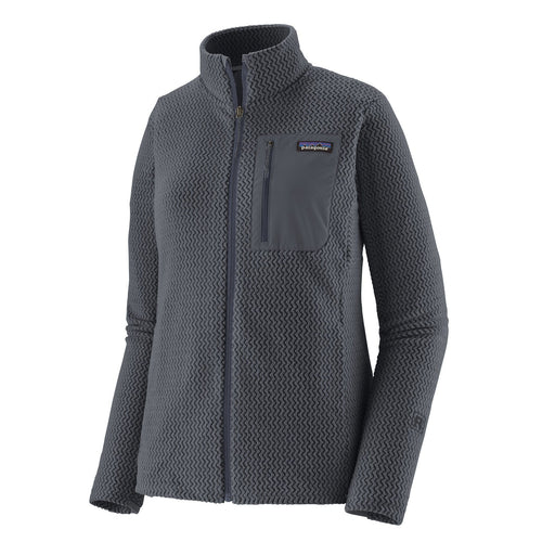 Gray fleece jacket with a brand logo on a white background