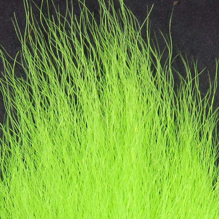 A close-up view of Hareline Pastel Northern Bucktail in Pastel Chartreuse #54, featuring high-quality northern deer hair dyed in a bright, low-glare pastel chartreuse green.