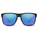 Suncloud Rambler polarized sunglasses in matte black frame with blue mirror lenses.