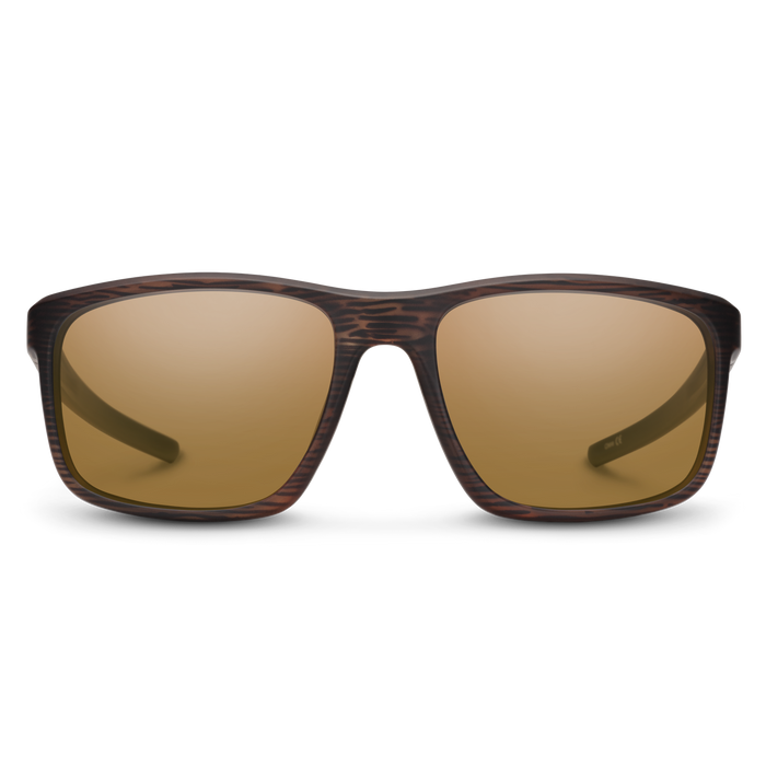 Suncloud Respek polarized sunglasses in matte burnished brown frame with brown lenses.
