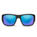 Suncloud Sculpin polarized sunglasses in matte black frame with blue mirror lenses.