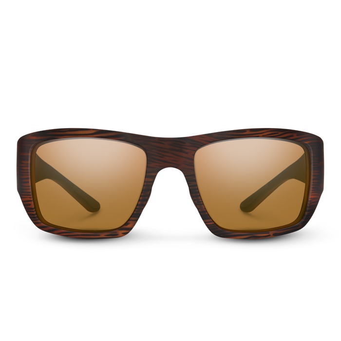 Suncloud Sculpin polarized sunglasses in matte burnished brown frame with brown lenses.