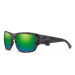 Suncloud Sculpin polarized sunglasses in matte stonefish frame with green mirror lenses.