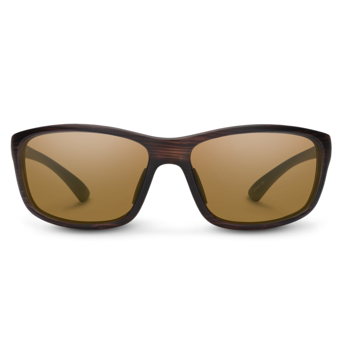 Suncloud Sentry polarized sunglasses in matte burnished brown frame with brown lenses.