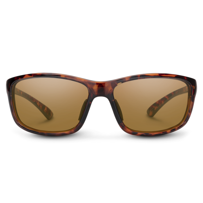 Suncloud Sentry polarized sunglasses in classic tortoise frame with brown lenses.