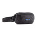 Black waist bag with Patagonia logo on a white background