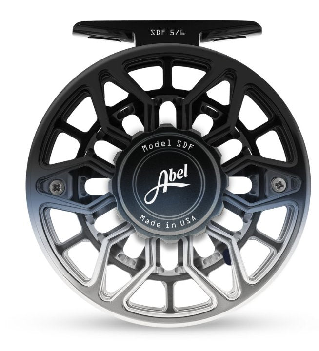abel fly reels for sale Abel SDF 5/6 Ported Fly Reel - Black Platinum Fade - Black Handle