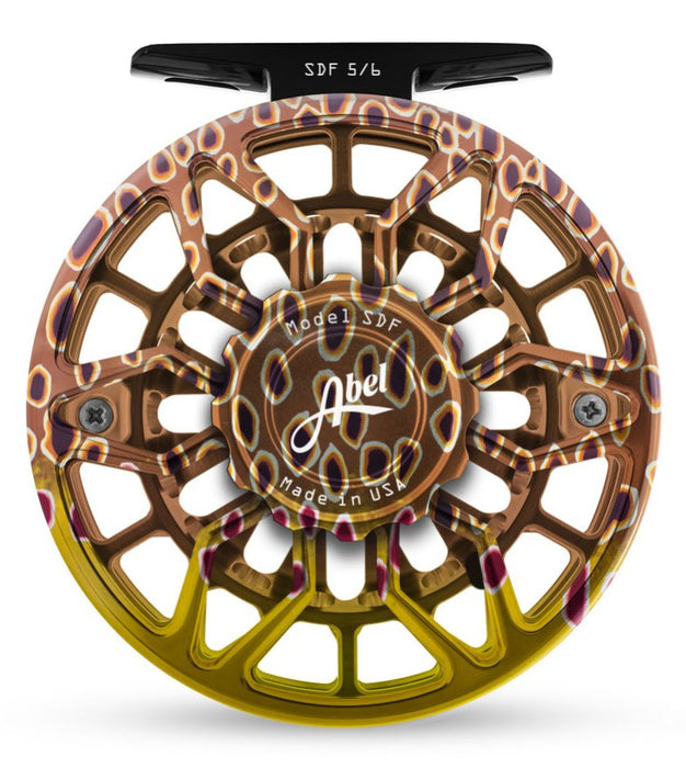 Abel SDF 5/6 Ported Fly Reel - Classic Brown Trout - Black Handle