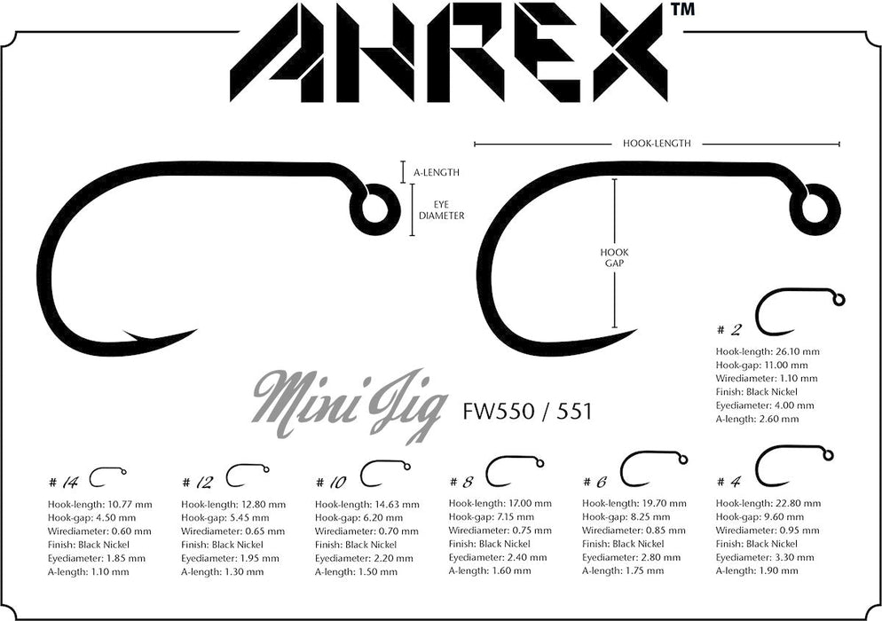 Ahrex - FW550 - Mini Jig Barbed - (24pk)