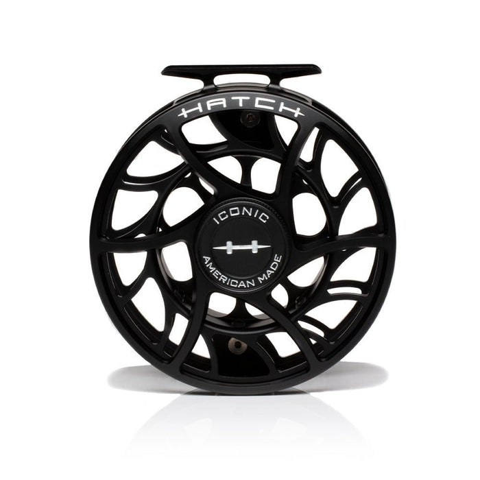 Hatch Iconic 11 Plus Large Arbor Fly Reel - Black/Silver