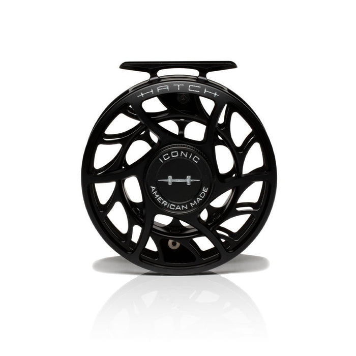 Hatch Iconic 7 Plus Large Arbor Fly Reel - Black/Silver