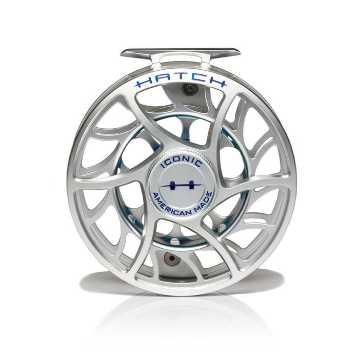 Hatch Iconic 11 Plus Large Arbor Fly Reel - Clear/Blue