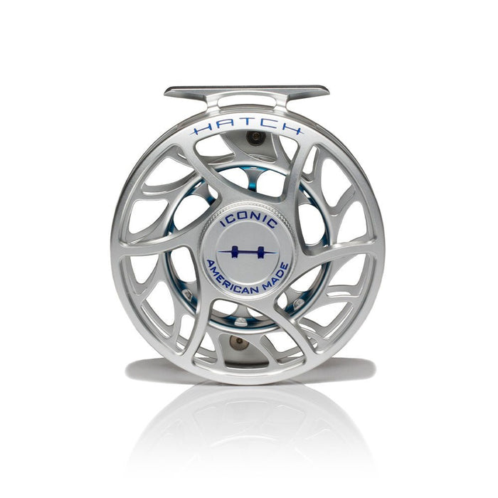 Hatch Iconic 7 Plus Large Arbor Fly Reel - Clear/Blue