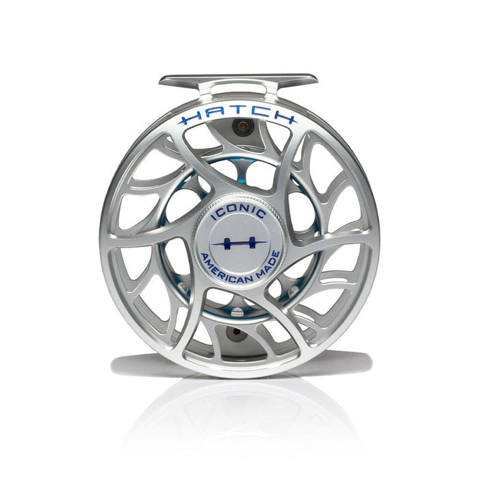 Hatch Iconic 9 Plus Large Arbor Fly Reel - Clear/Blue