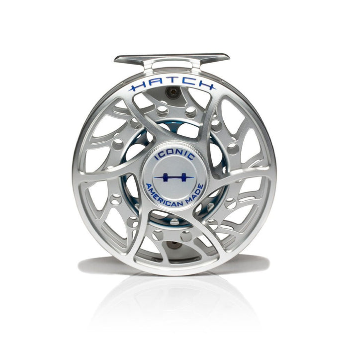 Hatch Iconic 9 Plus Mid Arbor Fly Reel - Clear/Blue