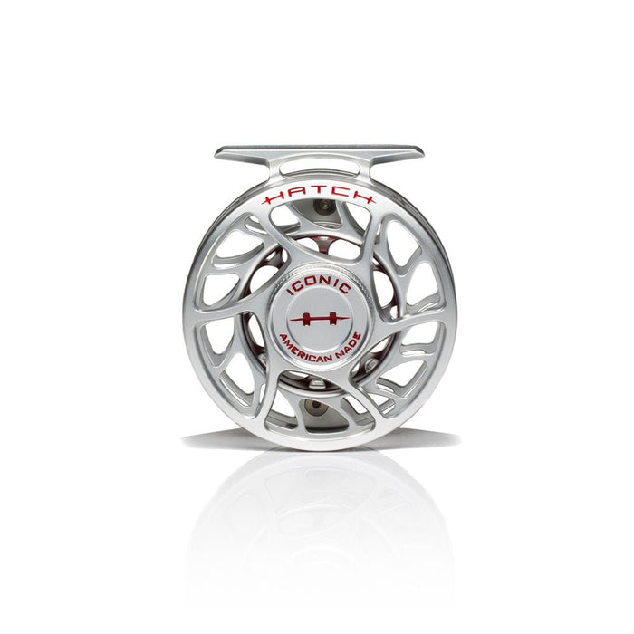 Hatch Iconic 3 Plus Large Arbor Fly Reel - Clear/Red
