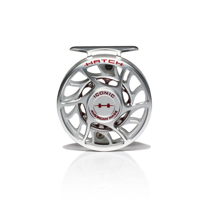 Hatch Iconic 4 Plus Large Arbor Fly Reel - Clear/Red