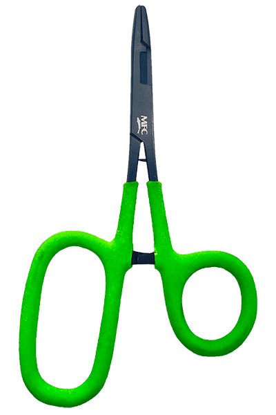 MFC - Scissor Forceps - Hot Grip - 5 1/2 - Big Loop - Chartreuse